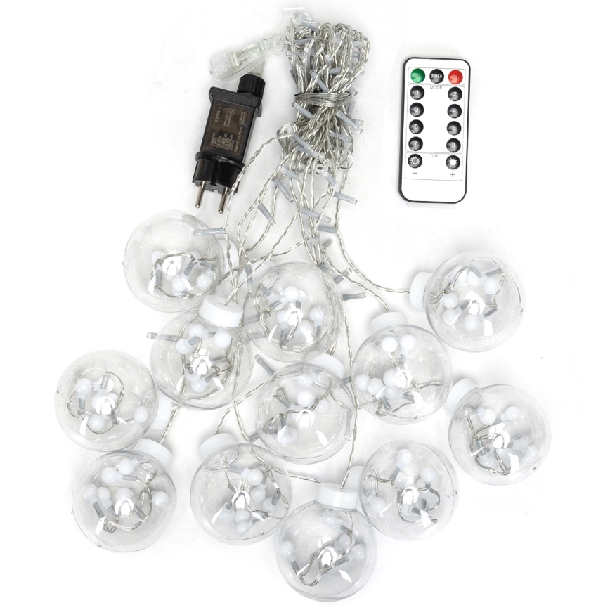 Aigostar - LED-Lichterkette für den Außenbereich, 120 LEDs / 8 Funktionen, 3×0,6 m, IP44, warmweiß, mit Fernbedienung