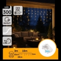 Aigostar - LED-Außen-Weihnachtskette 300xLED/8 Funktionen 3xAA 18x0,6 m IP44 warmweiß