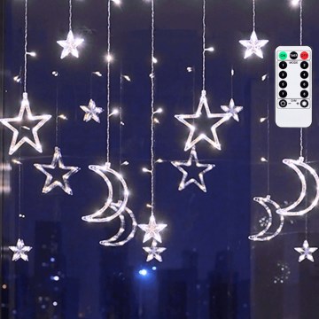 Aigostar - LED Außen-Weihnachtslichterkette 120xLED/6W/230V/8 Funktionen 3x0,6m IP44 kaltweiß + Fernbedienung