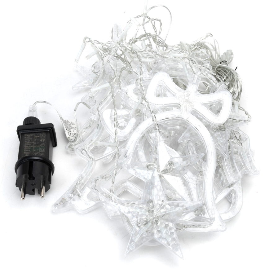 Aigostar - LED-Lichterkette für den Außenbereich 120 LEDs / 8 Funktionen 3 x 0,6 m IP44 kaltweiß + Fernbedienung