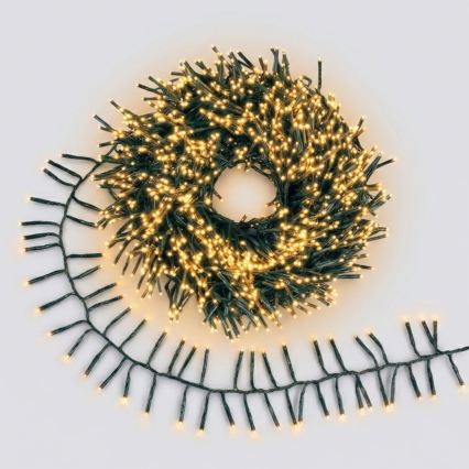 Aigostar - LED-Außen-Weihnachtslichterkette 200 LEDs/8 Funktionen 3xAA 5,3 m IP44 warmweiß