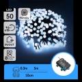 Aigostar -LED Außen-Weihnachtslichterkette 50xLED/8 Funktionen 3xAA 5,3m IP44 kaltweiß
