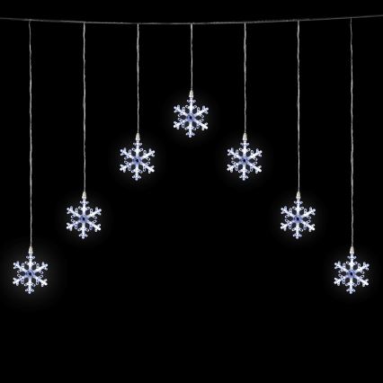 Aigostar - LED-Außen-Weihnachtslichterkette 84 LEDs / 8 Funktionen, 1,2×1 m, IP44, kaltweiß, Schneeflocken