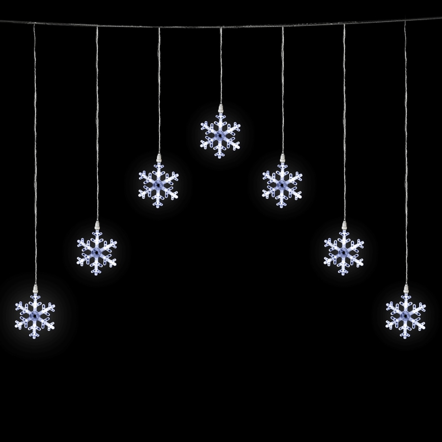Aigostar - LED-Außen-Weihnachtslichterkette 84 LEDs / 8 Funktionen, 1,2×1 m, IP44, kaltweiß, Schneeflocken