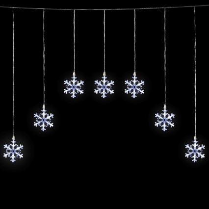 Aigostar - LED Außen-Weihnachtslichterkette 84xLED/8 Funktionen 1,2x1m IP44 kaltweiß Schneeflocken