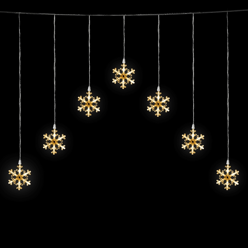 Aigostar - LED-Außen-Weihnachts-Lichterkette 84xLED/8 Funktionen 1,2x1m IP44 warmweiß Schneeflocken