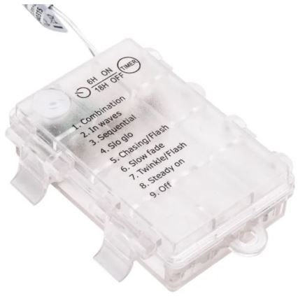 Aigostar - LED-Außen-Lichterkette 50xLED/3xAA/8 Funktionen 5,3 m IP44 kaltweiß