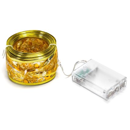 Aigostar - LED  catena 50xLED/3xAA 5m bianco caldo oro