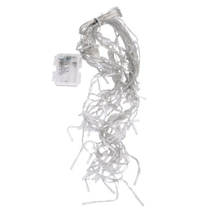 Aigostar-LED Catena luminosa di Natale per esterni 100xLED/8 funzioni 3xAA 8x0,4m IP44 multicolore