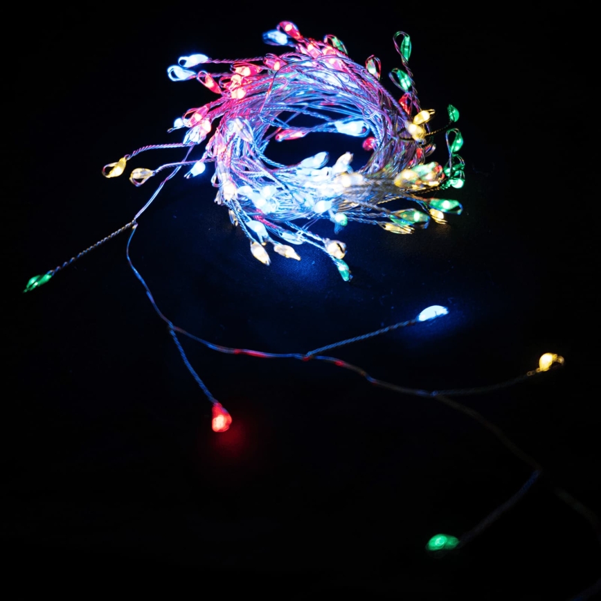 Aigostar - LED Catena luminosa natalizia da esterno 300xLED/8 funzioni 3xAA 9,3m IP44 multicolore