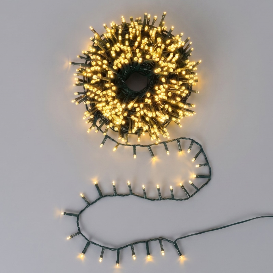Aigostar - LED catena luminosa natalizia da esterno 500xLED/8 funzioni 13m IP44 bianco caldo