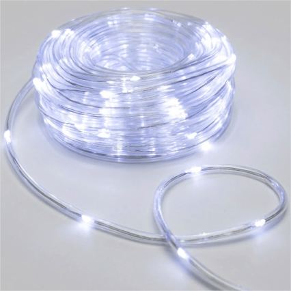 Aigostar - Catena luminosa natalizia LED da esterno 50xLED/8 funzioni 3xAA 5,3m IP44 bianco freddo