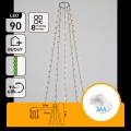 Aigostar - LED catena luminosa natalizia da esterno 90xLED/8 funzioni 3xAA 1,5m IP44 bianco caldo