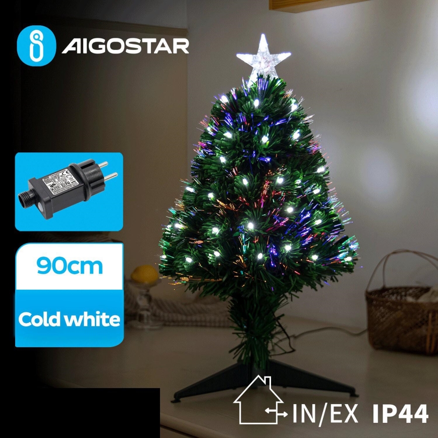 Aigostar - LED da esterno Albero di Natale LED/3,6W/230V 90 cm IP44 bianco freddo