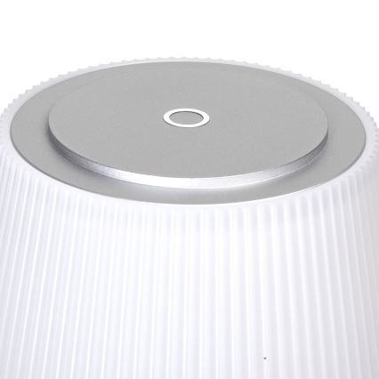 Aigostar - LED Lampada da tavolo ricaricabile dimmerabile per esterni LED/4W/5V 3600mAh bianco/cromo opaco IP54