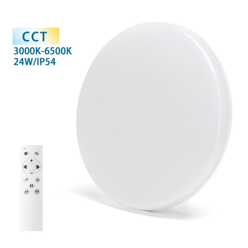 Aigostar - LED-dimmbare Badezimmer-Deckenleuchte LED/24W/230V 3000K-6500K IP54 Ø 33 cm + Fernbedienung