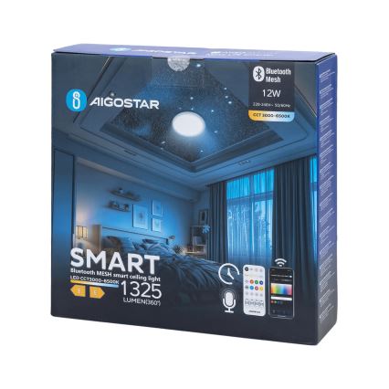 Aigostar - Dimmbare LED-Deckenleuchte für Badezimmer MESH Smart LED/12W/230V 3000-6500K IP44 + Fernbedienung
