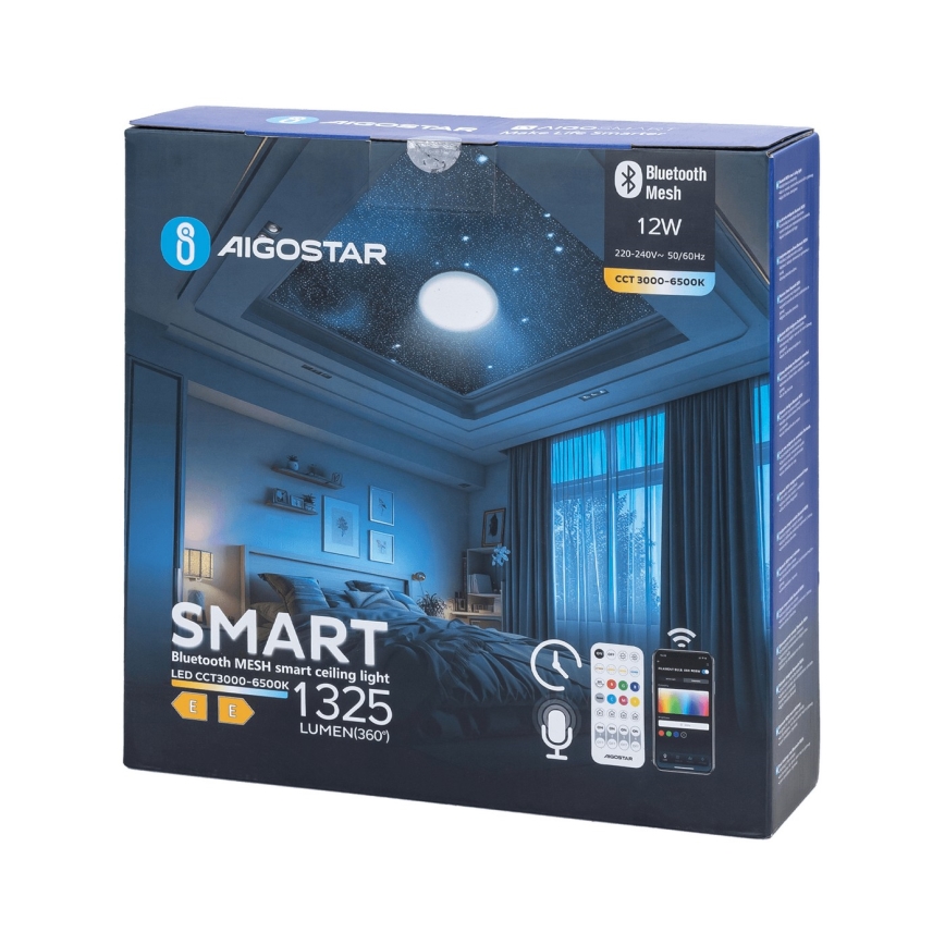 Aigostar - Dimmbare LED-Deckenleuchte für Badezimmer MESH Smart LED/12W/230V 3000-6500K IP44 + Fernbedienung