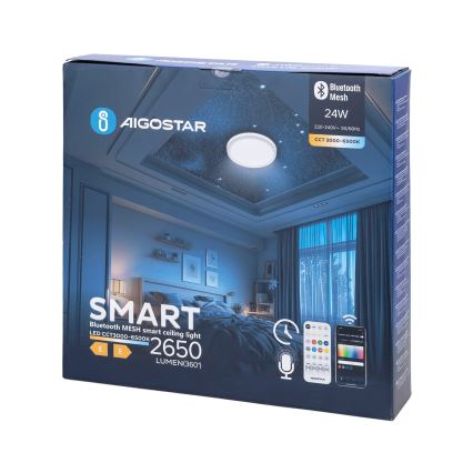 Aigostar - Dimmbare LED-Deckenleuchte für Badezimmer MESH Smart LED/24W/230V 3000-6500K IP44 + Fernbedienung