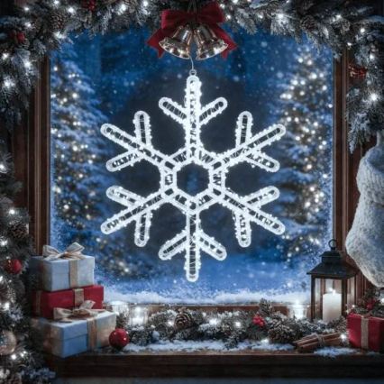Aigostar - Décoration de Noël extérieure à LED, 540 LED, 6 W, 230 V, IP44, blanc froid, flocon 45 cm
