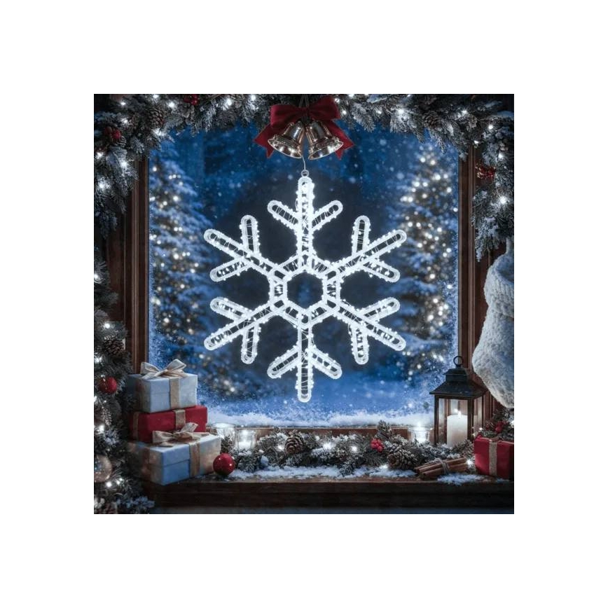 Aigostar - Décoration de Noël extérieure à LED, 540 LED, 6 W, 230 V, IP44, blanc froid, flocon 45 cm