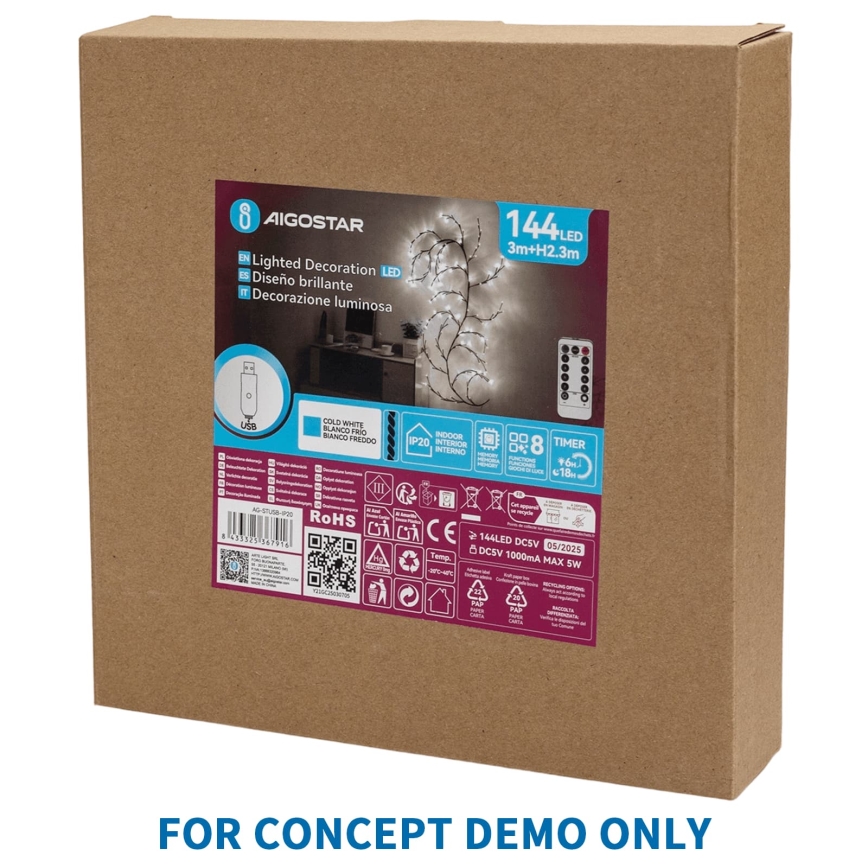 Aigostar - Décoration de Noël LED d'extérieur 540xLED/6W/230V 43 cm IP44 blanc chaud en forme de lune