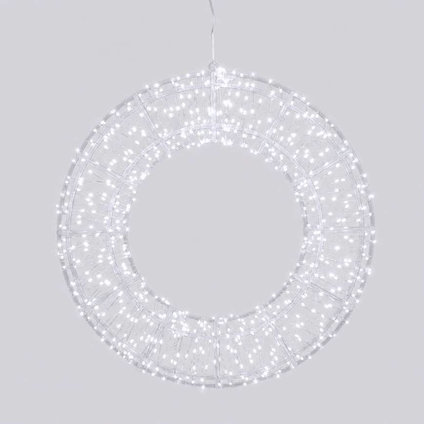 Aigostar - Décoration de Noël extérieure LED, anneau 45 cm, 540 LED/6W/230V, IP44, blanc froid