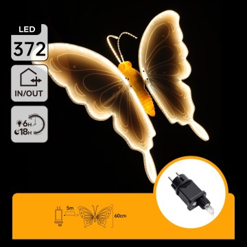 Aigostar - LED décoration extérieure 306xLED IP44 blanc chaud papillon