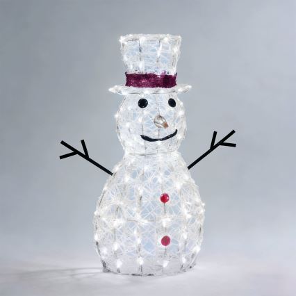 Aigostar - décoration de Noël LED extérieure 160xLED/8 fonctions 0,7m IP44 blanc froid bonhomme de neige