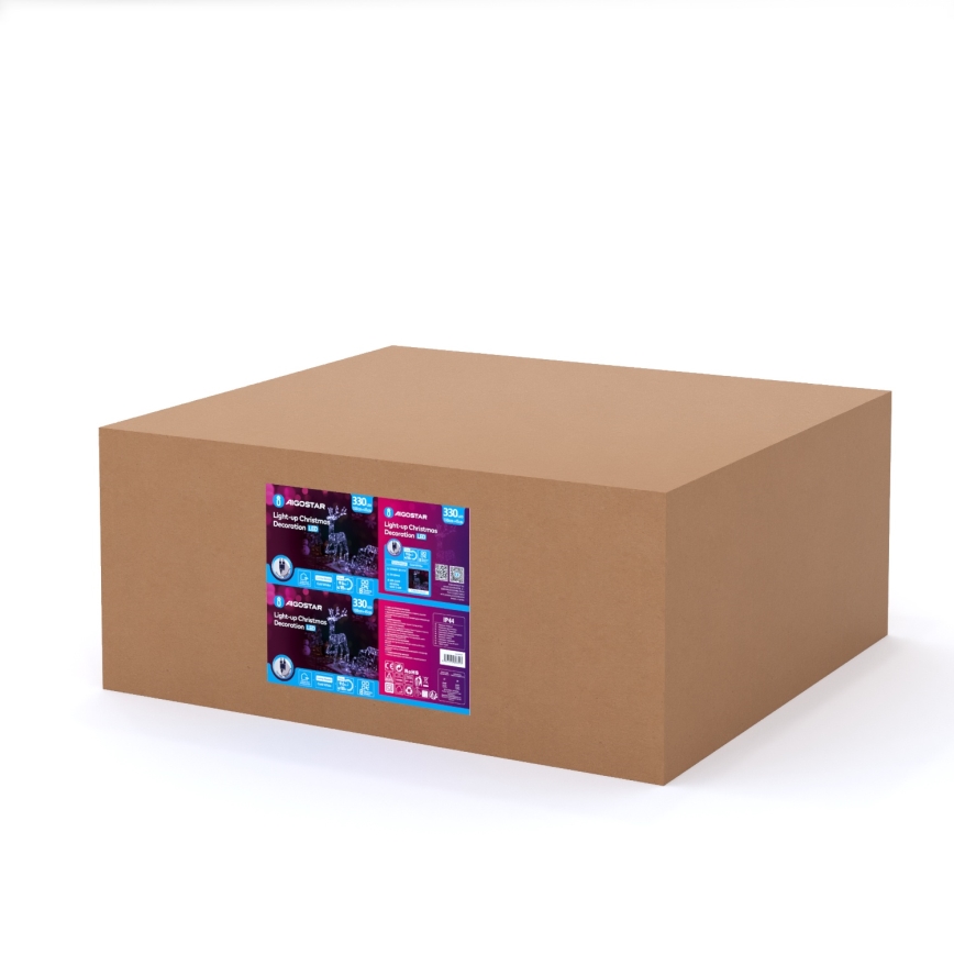 Aigostar - Décoration extérieure LED LED/3,6W/31/230V 6500K 90/45cm IP44 renne avec traîneau