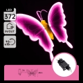 Aigostar - LED Decorazione da esterno 372xLED 60 cm IP44 farfalla/rosa