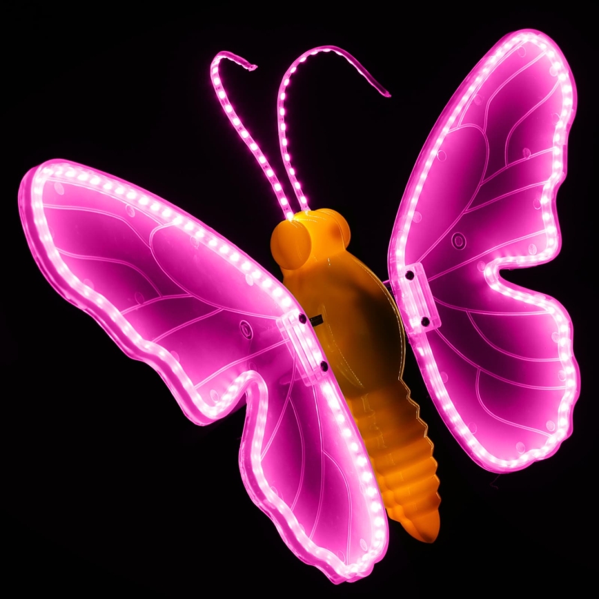 Aigostar - Decorazione LED per esterni 246xLED/9W/230V 42 cm IP44 farfalla/rosa