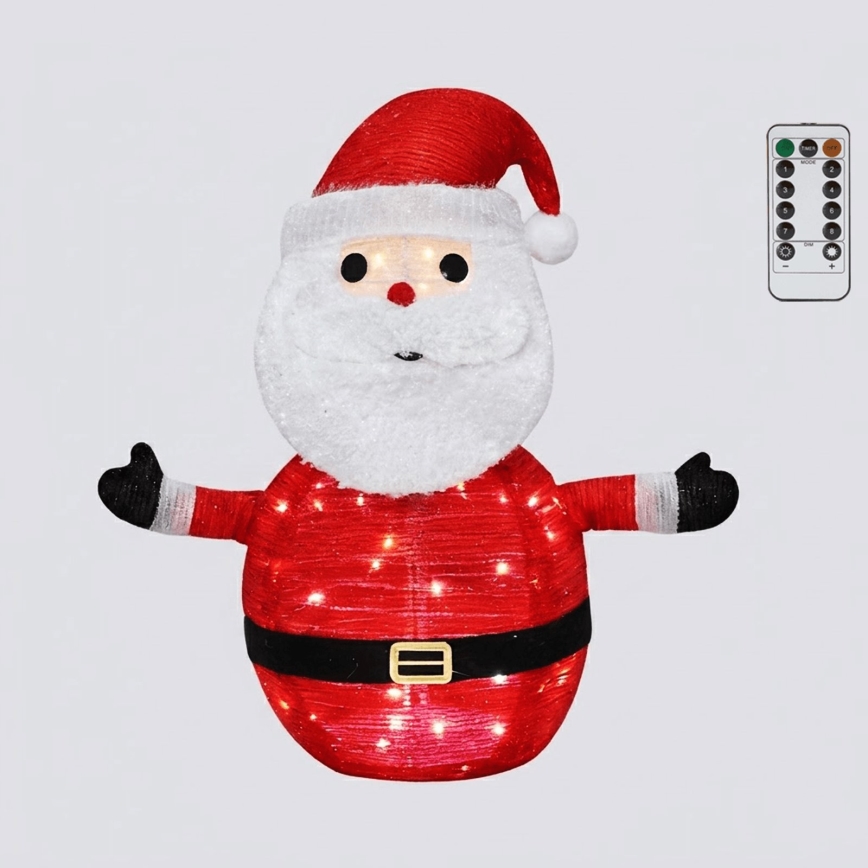 Aigostar - LED decorazione natalizia per esterni 50xLED/3xAA 0,7m IP44 luce fredda Santa Claus