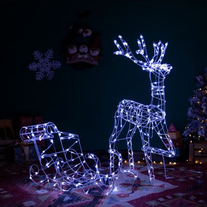 Aigostar - Decorazione LED da esterno LED/3,6W/31/230V 6500K 90/45cm IP44 renna con slitta