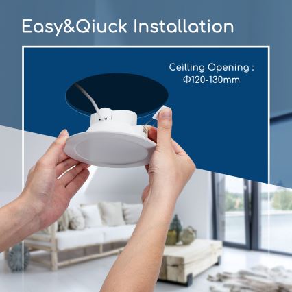 Aigostar - LED-Einbauleuchte für Badezimmer LED/15W/230V 4000K IP44 Ø 14,5 cm weiß