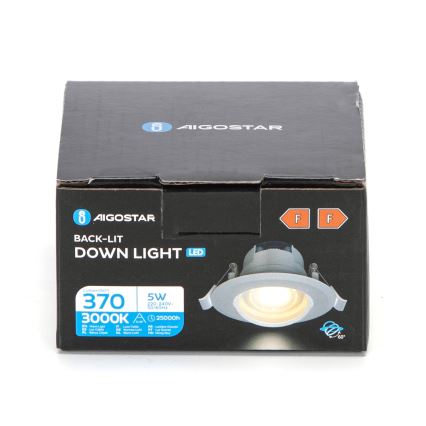 Aigostar - LED-Einbauleuchte LED/5W/230V 3000K Ø 8,5 cm weiß