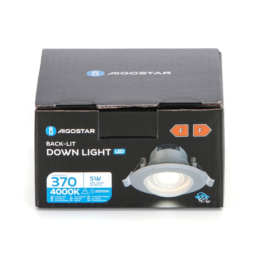 Aigostar - LED Einbauleuchte LED/5W/230V 4000K Ø 8,5 cm weiß
