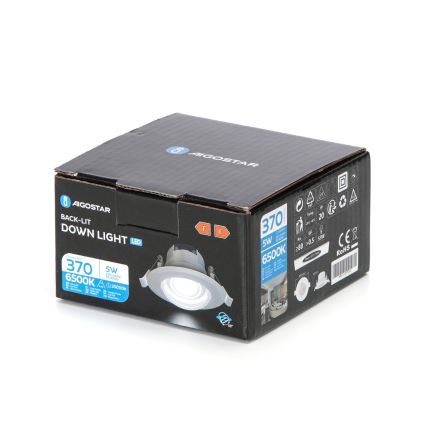 Aigostar - LED-Einbauleuchte LED/5W/230V 6500K Ø 8,5 cm weiß