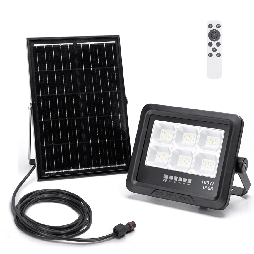 Aigostar - LED Faro solare dimmerabile LED/100W/3,4V IP65 10000 mAh + telecomando