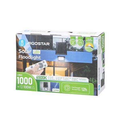 Aigostar - LED Faro solare dimmerabile LED/100W/3,4V IP65 10000 mAh + telecomando