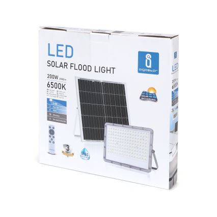 Aigostar - LED Faro solare dimmerabile LED/200W/3,4V IP65 + telecomando