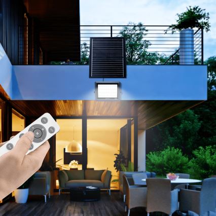 Aigostar - LED Faro solare dimmerabile LED/300W/3,4V IP65 + telecomando