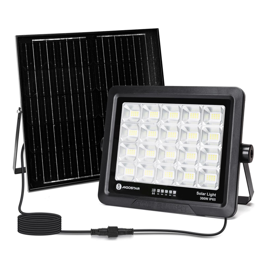 Aigostar - LED Faro solare dimmerabile LED/300W/3,4V IP65 + telecomando