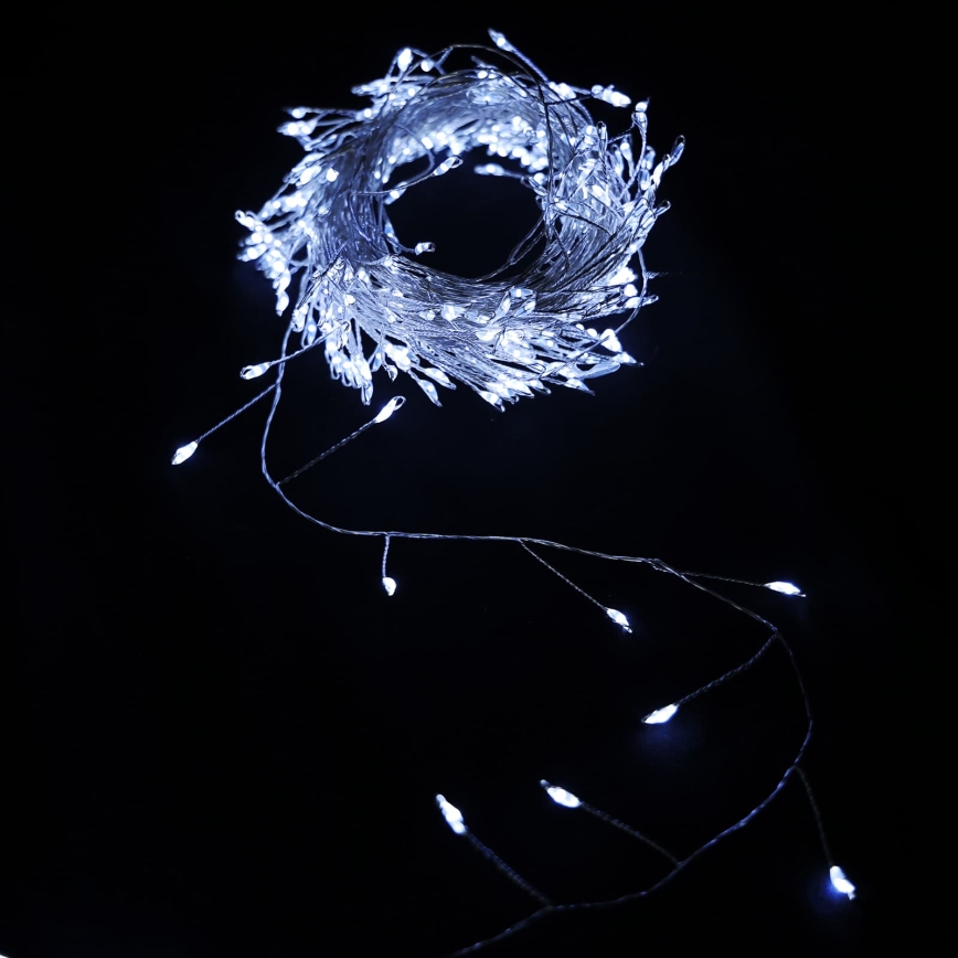 Aigostar - Guirlande de Noël extérieure LED 100xLED/8 fonctions 3xAA 3,3m IP44 blanc froid