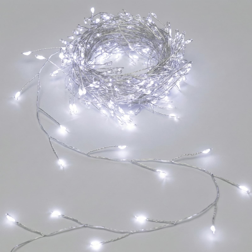 Aigostar - Guirlande de Noël extérieure LED 100xLED/8 fonctions 3xAA 3,3m IP44 blanc froid