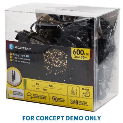 Aigostar - LED guirlande de Noël extérieure 1500xLED/8 fonctions 33m IP44 blanc froid
