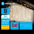 Aigostar - LED guirlande solaire de Noël 100xLED/8 fonctions 8x0,4m IP65 blanc chaud 800 mAh