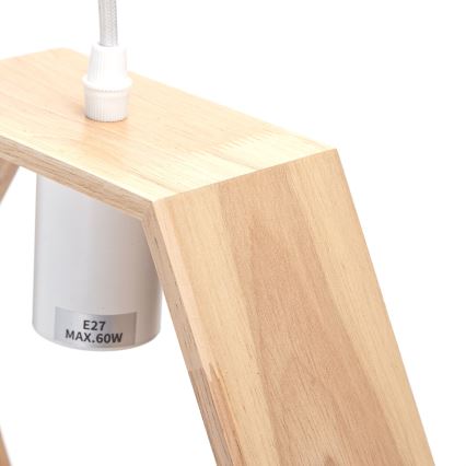 Aigostar - LED-Hängeleuchte aus Holz an Kabel 1xE27/9W/230V 2200K Kiefer
