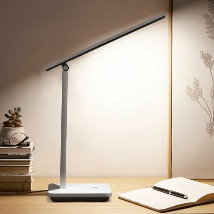 Aigostar - LED Lampada da tavolo ricaricabile dimmerabile LED/5W/5V 3000-6500K bianco/nero