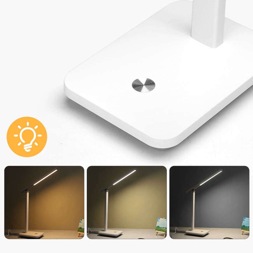Aigostar - LED Lampada da tavolo ricaricabile dimmerabile LED/5W/5V 3000-6500K bianco/nero